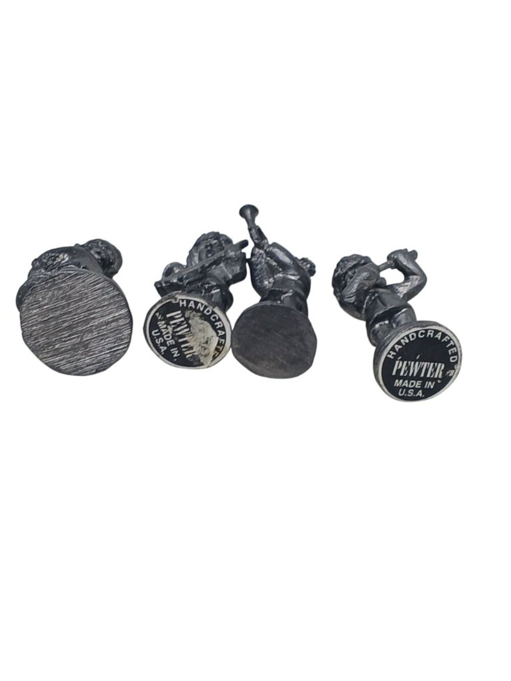 4 Michael Ricker Pewter Handcrafted Figurines Children Playing Instruments #J6 - Picture 9 of 9